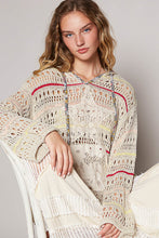 Load image into Gallery viewer, 4814- POL V-neck long sleeve relaxed fit hoodie WITH STAR-NATURAL
