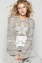 Load image into Gallery viewer, 4815- POL V-neck long sleeve relaxed fit hoodie WITH STAR-OLIVE
