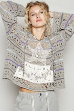 Load image into Gallery viewer, 4815- POL V-neck long sleeve relaxed fit hoodie WITH STAR-OLIVE
