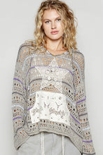 Load image into Gallery viewer, 4815- POL V-neck long sleeve relaxed fit hoodie WITH STAR-OLIVE
