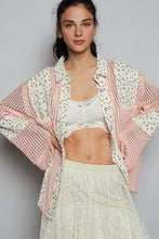 Load image into Gallery viewer, 5297- GAUZE CROCHET BUTTON DOWN TOP-PEACH
