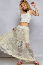 Load image into Gallery viewer, 6288-POL- LONG CROCHET MAXI SKIRT-BEIGE
