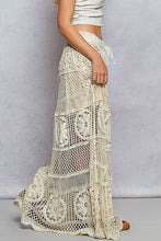 Load image into Gallery viewer, 6288-POL- LONG CROCHET MAXI SKIRT-BEIGE
