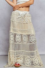 Load image into Gallery viewer, 6288-POL- LONG CROCHET MAXI SKIRT-BEIGE
