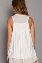 Load image into Gallery viewer, 5135- POL V NECK SLEEVELESS LACE TRIM TANK-IVORY
