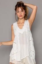 Load image into Gallery viewer, 5135- POL V NECK SLEEVELESS LACE TRIM TANK-IVORY
