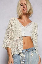 Load image into Gallery viewer, 5465- POL CROCHET CARDIGAN-NATURAL
