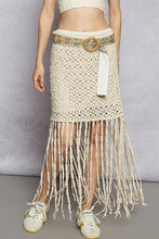 Load image into Gallery viewer, 5141- POL FRINGE CROCHET SKIRT-NATURAL
