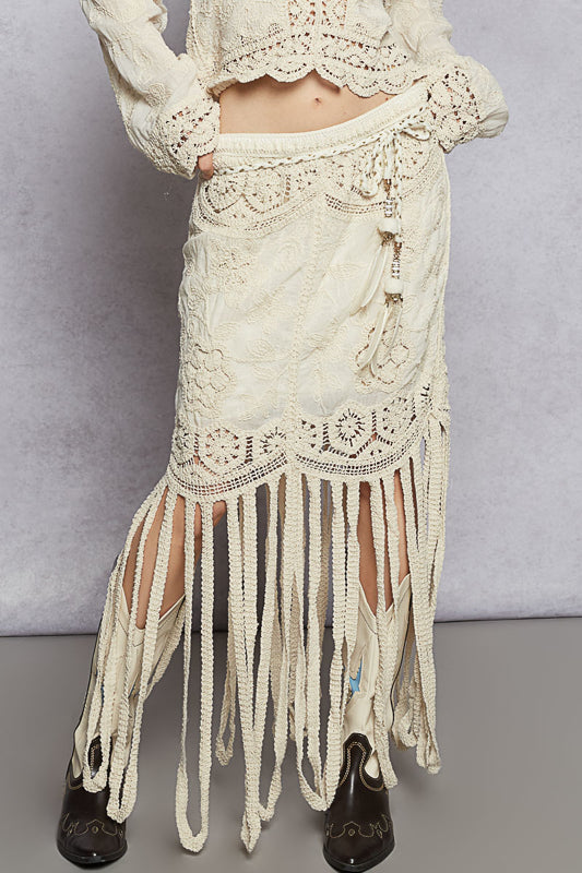 5115- POL-CROCHET SKIRT WITH FRINGE