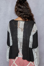 Load image into Gallery viewer, 5248- POL V NECK JERSEY W LACE-BLACK
