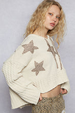 Load image into Gallery viewer, 5425- POL. V-neck hoodie, cropped fit top in chenille sweater
