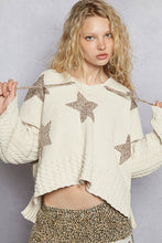 Load image into Gallery viewer, 5425- POL. V-neck hoodie, cropped fit top in chenille sweater
