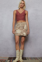 Load image into Gallery viewer, 5251-POL CAMO MINI SKIRT-TAN
