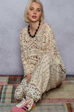 Load image into Gallery viewer, 5421- POL 3/4 SLEEVE CROCHET TOP-CREAM
