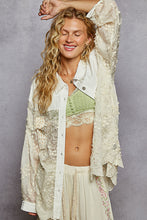 Load image into Gallery viewer, 5300- POL TEXTURED LONG SLEEVE SHACKET-IVORY
