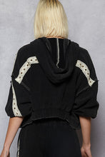 Load image into Gallery viewer, 5310- POL- BALLOON SLEEVE HOODIE JACKET-BLACK
