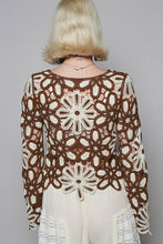 Load image into Gallery viewer, 5420- POL BROWN CROCHET TOP
