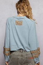 Load image into Gallery viewer, 5757- POL ROUND NECK JERSEY WITH SHIRRING-BLUE
