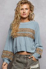 Load image into Gallery viewer, 5757- POL ROUND NECK JERSEY WITH SHIRRING-BLUE
