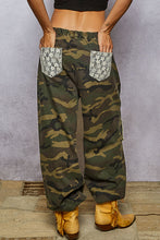 Load image into Gallery viewer, 5428- POL PATCH DRAWSTRING PANTS- OLIVE CAMO
