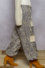 Load image into Gallery viewer, 5429- POL PATCH DRAWSTRING PANTS- TAN LEOPARD
