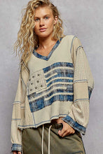 Load image into Gallery viewer, 5761- POL FLAG KNIT TOP-BLUE
