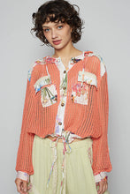 Load image into Gallery viewer, 5247- POL BUTTON DOWN HOODIE-ORANGE
