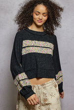 Load image into Gallery viewer, 5758- POL ROUND NECK JERSEY WITH SHIRRING-BLACK
