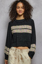 Load image into Gallery viewer, 5758- POL ROUND NECK JERSEY WITH SHIRRING-BLACK
