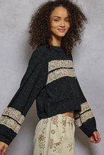 Load image into Gallery viewer, 5758- POL ROUND NECK JERSEY WITH SHIRRING-BLACK
