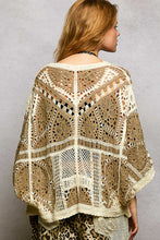 Load image into Gallery viewer, 6282- POL CROCHET CARDIGAN-MOCHA
