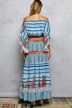Load image into Gallery viewer, 6285- POL TWO PIECE OFF SHOUDER TOP WITH MAXI SKIRT
