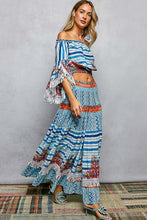 Load image into Gallery viewer, 6285- POL TWO PIECE OFF SHOUDER TOP WITH MAXI SKIRT
