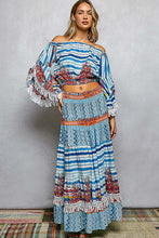 Load image into Gallery viewer, 6285- POL TWO PIECE OFF SHOUDER TOP WITH MAXI SKIRT
