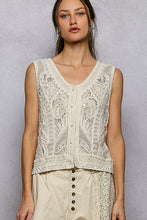 Load image into Gallery viewer, 6274- POL V NECK BUTTON VEST TOP W/ PEARLS
