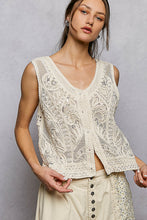 Load image into Gallery viewer, 6274- POL V NECK BUTTON VEST TOP W/ PEARLS
