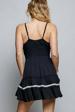 Load image into Gallery viewer, 6283- POL BLACK EMBROIDERED DRESS
