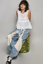 Load image into Gallery viewer, 6209- POL WHITE/PINK EMBROIDERED TANK TOP
