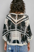 Load image into Gallery viewer, 6281- POL CROCHET CARDIGAN-BLACK
