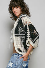 Load image into Gallery viewer, 6281- POL CROCHET CARDIGAN-BLACK
