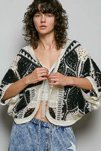 Load image into Gallery viewer, 6281- POL CROCHET CARDIGAN-BLACK
