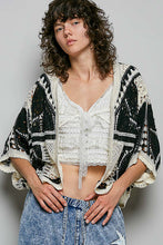 Load image into Gallery viewer, 6281- POL CROCHET CARDIGAN-BLACK
