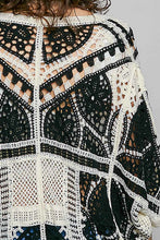 Load image into Gallery viewer, 6281- POL CROCHET CARDIGAN-BLACK
