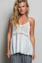 Load image into Gallery viewer, 6280- POL EYELIT RUFFLE TANK-WHITE
