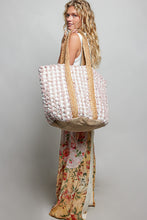 Load image into Gallery viewer, 6214- POL HANDWOVEN WEEKENDER BAG-PINK
