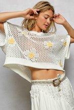 Load image into Gallery viewer, 6012- POL-Floral Patch Thin Sweater Top-IV-YELLOW
