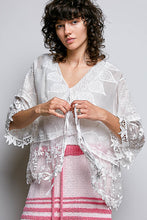 Load image into Gallery viewer, 6272- POL LACE CARDIGAN-WHITE
