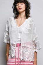Load image into Gallery viewer, 6272- POL LACE CARDIGAN-WHITE
