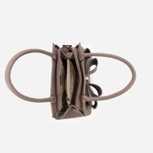 Load image into Gallery viewer, 6539- Cross Large Bow Vegan Leather Satchel Handbag-TAUPE

