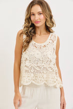 Load image into Gallery viewer, 6029-Bohemian Feel Floral Pattern Crochet Lace Tank

